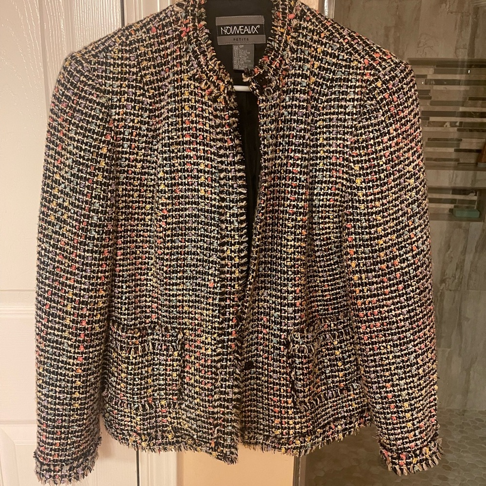 Chic Multicolor Tweed Blazer